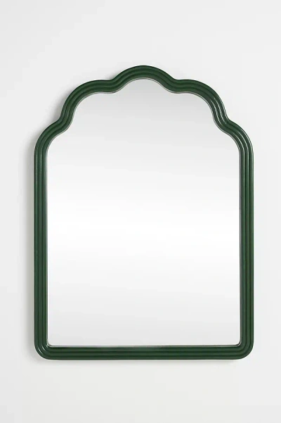 Anthropologie Clara Wood Mirror In Green