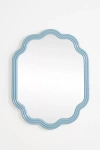Anthropologie Clara Wood Mirror In Blue