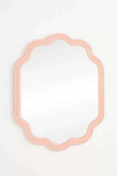 Anthropologie Clara Wood Mirror In Metallic