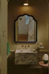 Anthropologie Clara Wooden Mirror In Black