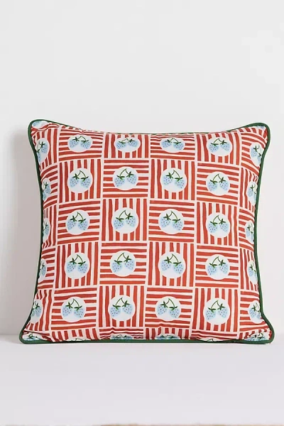 Anthropologie Clarina Outdoor Printed Floral Cushion In Brown