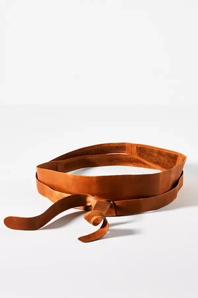 Anthropologie Classic Wrap Leather Belt In Brown