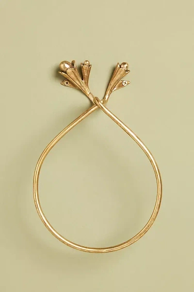 Anthropologie Claudia Brass Towel Ring In Brown