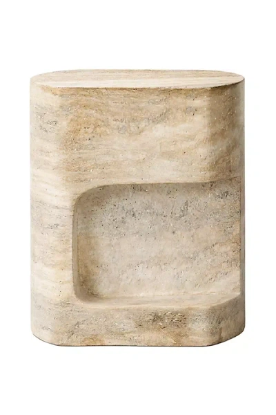 Anthropologie Clementine Concrete End Table In Brown