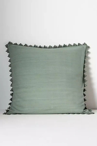 Anthropologie Clementine Silk Woven Cushion In Black
