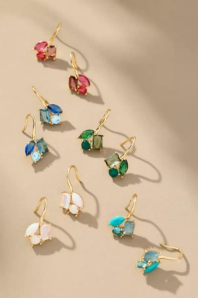 Anthropologie Cluster Crystal Earrings In Blue