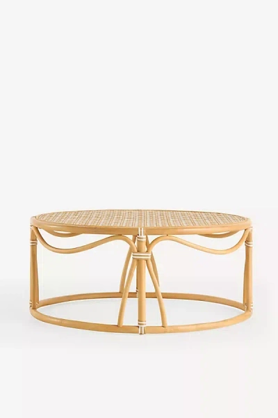Anthropologie Coastal Indoor/outdoor Rattan Coffee Table In Brown