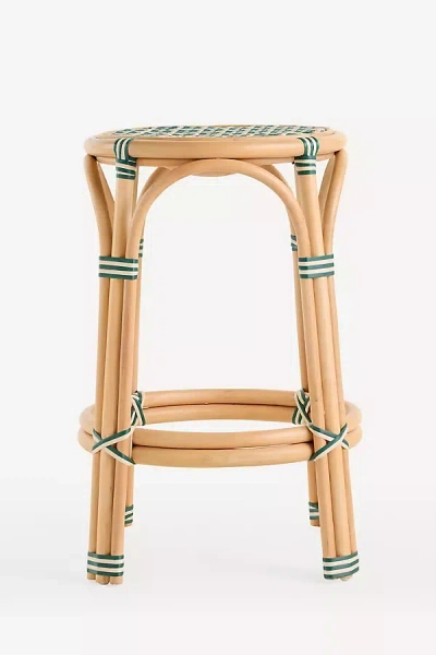Anthropologie Coastal Rattan Indoor/outdoor Bar Stool In Brown