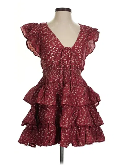 Pre-owned Anthropologie Cocktail Dress In Burgundy