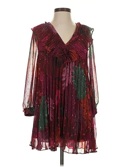 Pre-owned Anthropologie Cocktail Dress In Burgundy