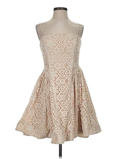 Pre-owned Anthropologie Cocktail Dress In Tan