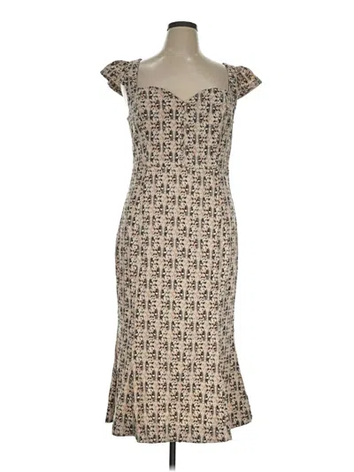 Pre-owned Anthropologie Cocktail Dress In Tan