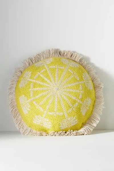 Anthropologie Collin Indoor/outdoor Pillow In Yellow