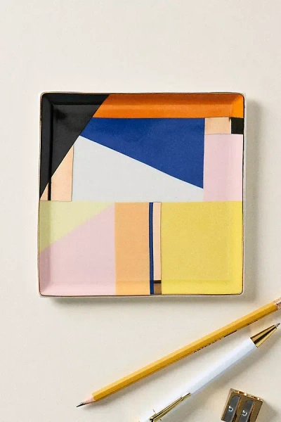 Anthropologie Colorblock Ceramic Trinket Dish