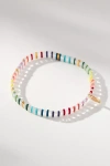 Anthropologie Colorful Beaded Chicklet Bracelet In Multi