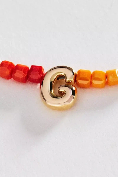 Anthropologie Colorful Beaded Initial Necklace In Gold