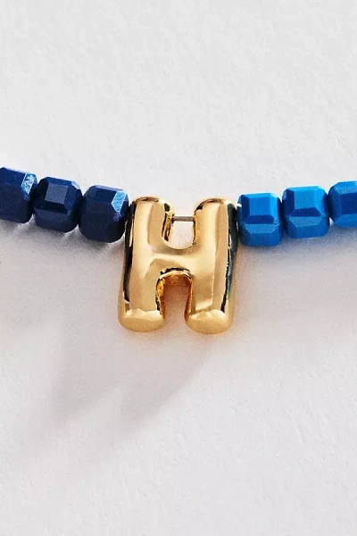 Anthropologie Colorful Beaded Initial Necklace In Blue