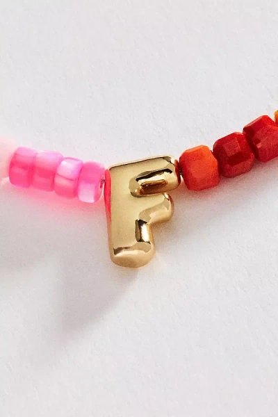Anthropologie Colorful Beaded Initial Necklace In Gold