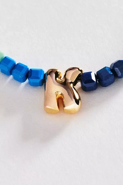 Anthropologie Colorful Beaded Initial Necklace In Gold
