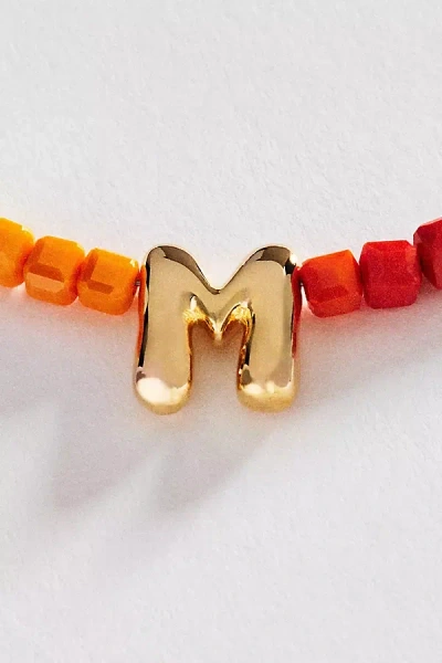 Anthropologie Colorful Beaded Initial Necklace In Gold