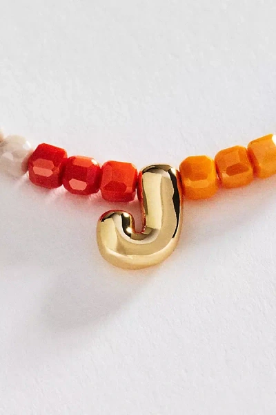 Anthropologie Colorful Beaded Initial Necklace In Gold