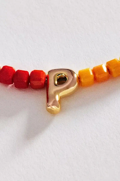 Anthropologie Colorful Beaded Initial Necklace In Gold