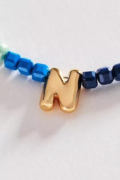 Anthropologie Colorful Beaded Initial Necklace In Gold
