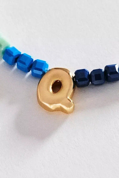 Anthropologie Colorful Beaded Initial Necklace In Gold