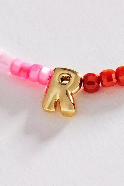 Anthropologie Colorful Beaded Initial Necklace In Gold