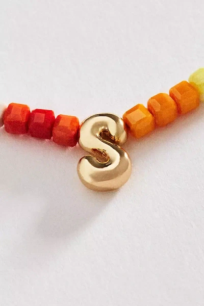 Anthropologie Colorful Beaded Initial Necklace In Gold