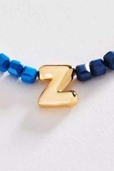 Anthropologie Colorful Beaded Initial Necklace In Gold