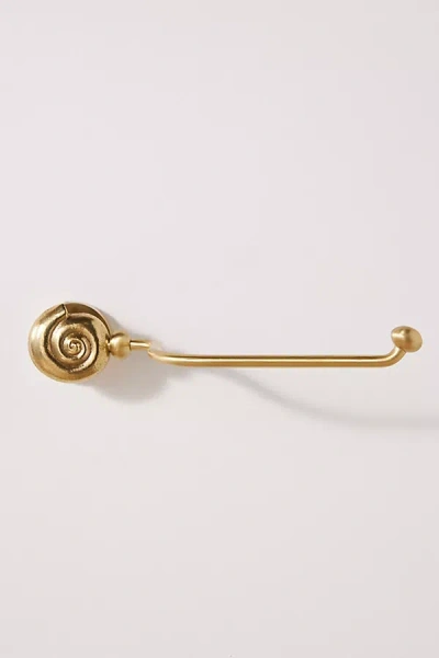 Anthropologie Conchita Seashell Toilet Paper Holder In Gold
