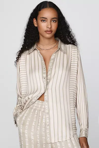 Anthropologie Conditions Apply Blooming Blouse In Neutral