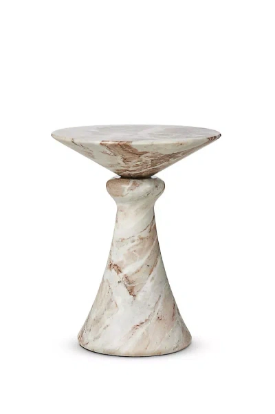 Anthropologie Connie Sculptural Marble End Table In Neutral