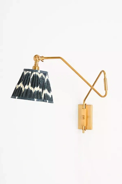 Anthropologie Cooper Ruched Shade Metal Pivoting Wall Sconce In Gold
