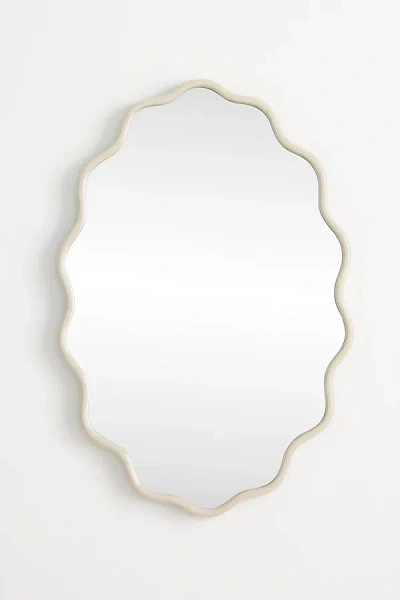 Anthropologie Coquille Metallic Oval Wall Mirror In Neutral