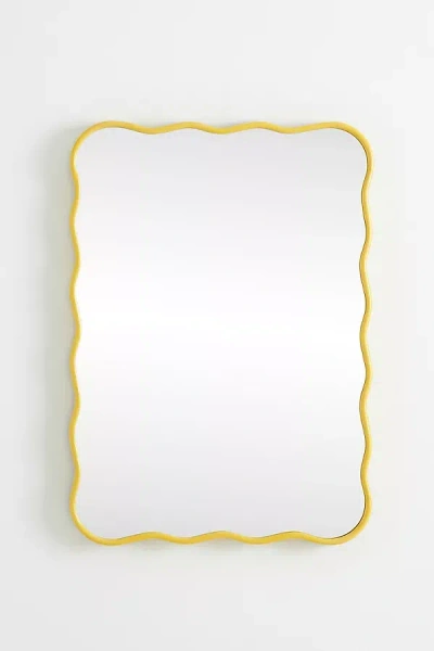 Anthropologie Coquille Mirror In Yellow