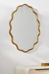 Anthropologie Coquille Oval Wall Mirror In Gold