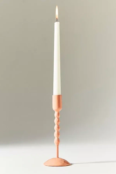 Anthropologie Cora Enamel Candleholders In Orange
