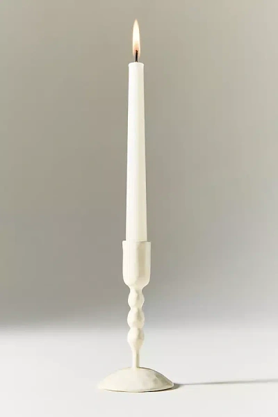 Anthropologie Cora Enamel Candleholders In White