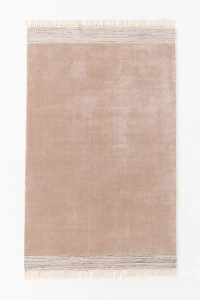 Anthropologie Corby Easy Care Fringed Rug In Neutral