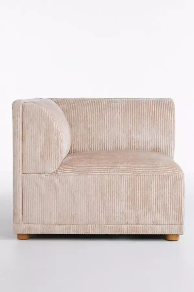 Anthropologie Corduroy Celine Modular Corner Chair In Pink