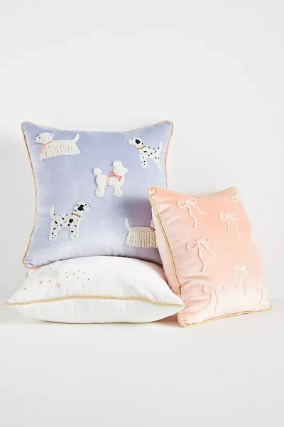 Anthropologie Coretta Mini Beaded Velvet Cushion In Multi
