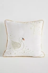 Anthropologie Coretta Mini Beaded Velvet Cushion In White