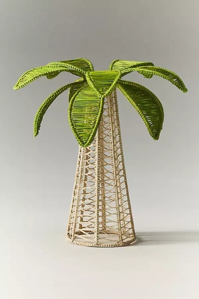 Anthropologie Coro Cora Palm Tree Candleholder In Brown