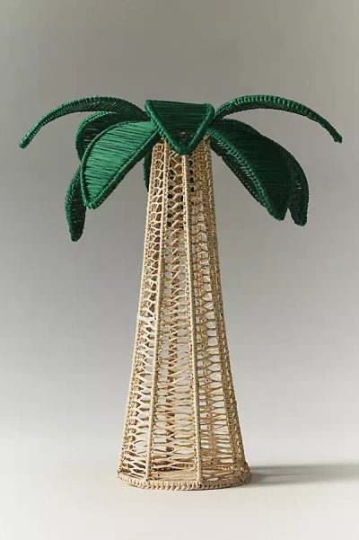 Anthropologie Coro Cora Palm Tree Candleholder In Green