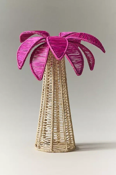 Anthropologie Coro Cora Palm Tree Candleholder In Pink