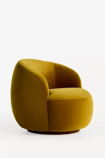 Anthropologie Cosette Velvet Swivel Chair