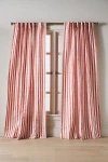 Anthropologie Costanza Woven Stripe Cotton Curtain In Pink