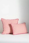 Anthropologie Cotton Block Print Floral Pillow In Pink